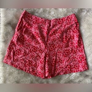 J. Crew Pink and Red Floral High Waist Shorts